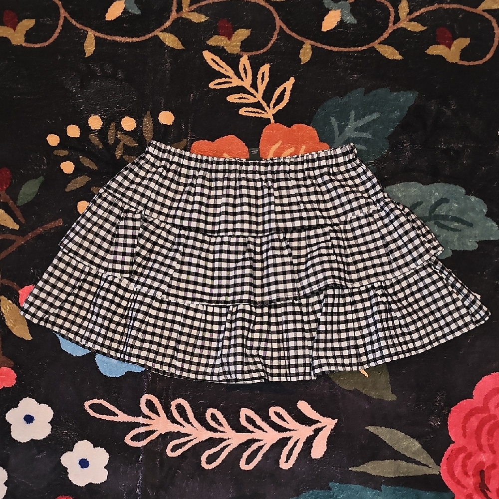 Wild Fable Black and White Plaid Mini Skort